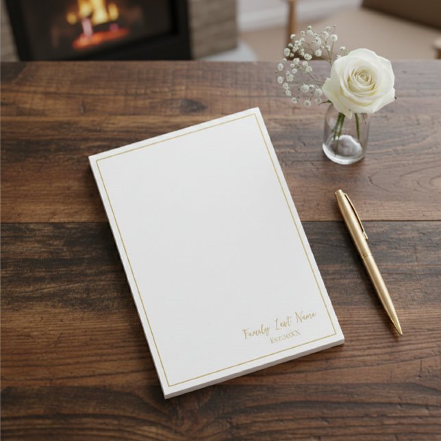 Custom Family Last Name Gold Border Post-it Notes (Creator Uploaded)