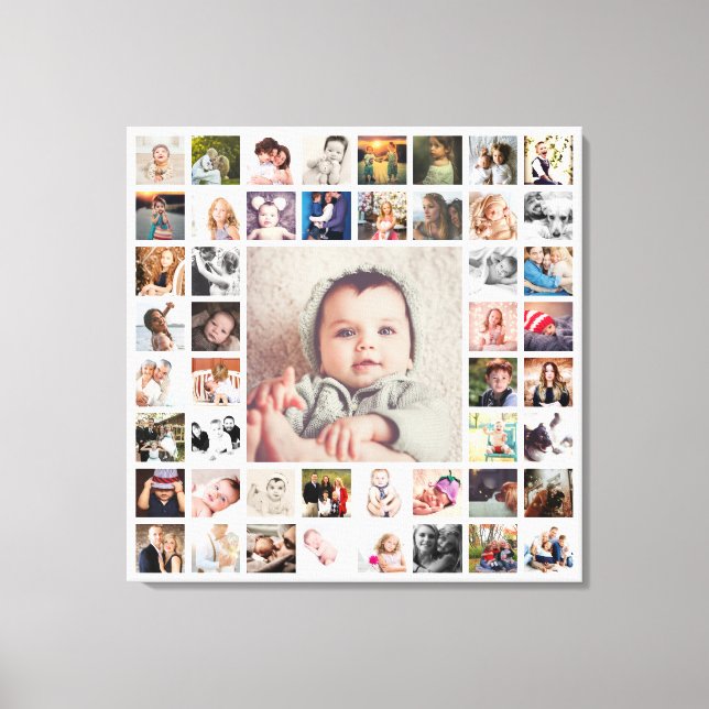 Custom Family Memories Photo Collage Personalized Canvas Print (Front)