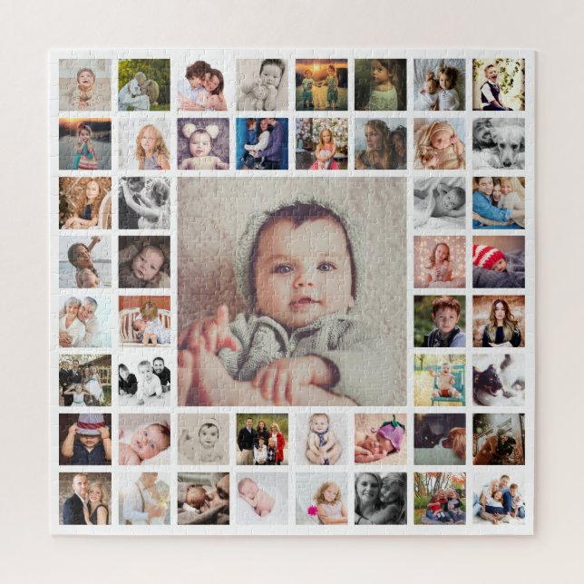 Custom Family Memories Photo Collage Personalized Jigsaw Puzzle (Vertical)