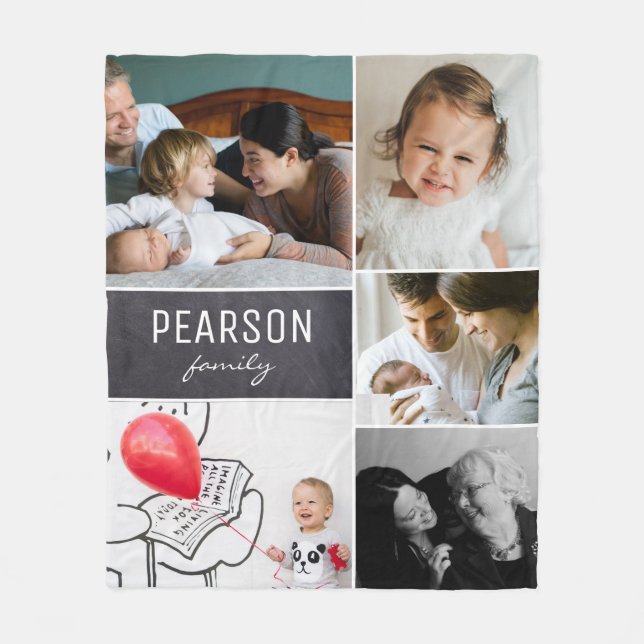  Custom Family Memory Photo Fleece Blanket with Ch (Front)