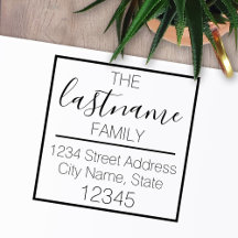 Custom Family Name and Return Address - blooming