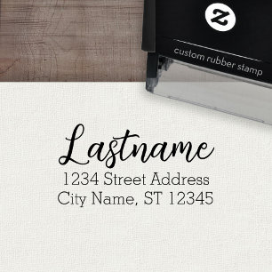 Custom Family Name and Return Address - Elegant Self-inking Stamp