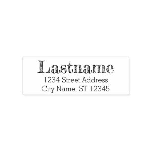 Custom Family Name and Return Address - Fredericka Self-inking Stamp