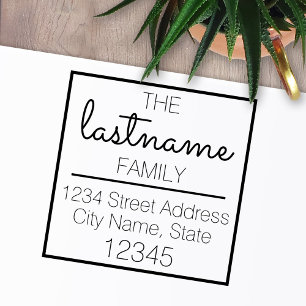 Custom Family Name and Return Address - Sacramento Self-inking Stamp