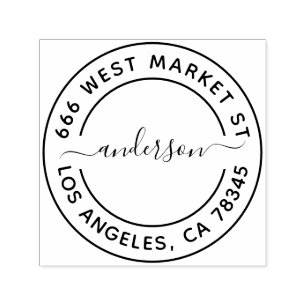 Custom Family Name and Return Address  Self-inking Stamp