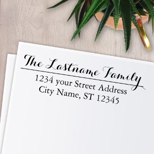 Custom Family Name and Return Address - Whimsy Self-inking Stamp