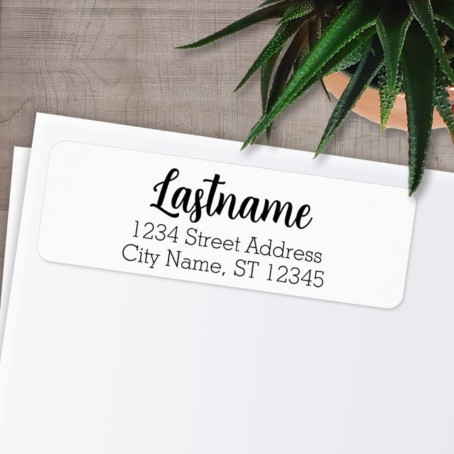 Custom Family Name - Angela font - Return Address (Personalized Return Address Labels - Fun, modern fonts)