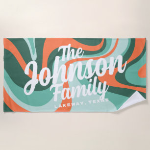 Custom Family Name Beach Towel - Poolside A