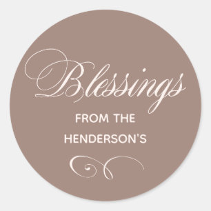 Custom Family Name Blessings Classic Round Sticker