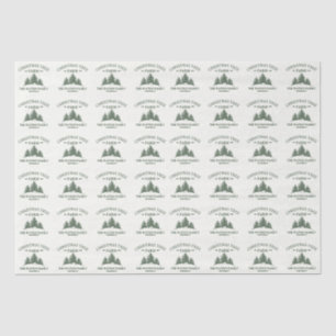 Custom Family Name Christmas Tree Farm Retro Tissue Paper