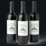 Custom Family Name Christmas Tree Farm Retro Wine Label<br><div class="desc">Toast the season with a personal touch! Our custom holiday wine label features your family name and a retro Christmas tree farm design in sage green. Perfect for gifting or adding a festive flair to your holiday celebrations.</div>