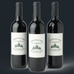 Custom Family Name Christmas Tree Farm Retro Wine Label<br><div class="desc">Toast the season with a personal touch! Our custom holiday wine label features your family name and a retro Christmas tree farm design in sage green. Perfect for gifting or adding a festive flair to your holiday celebrations.</div>