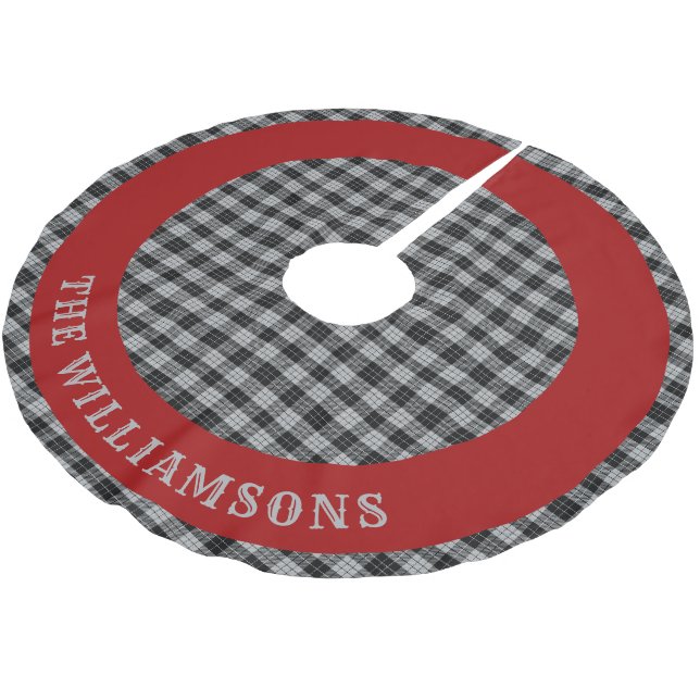 custom family name christmas tree skirt (Angled)