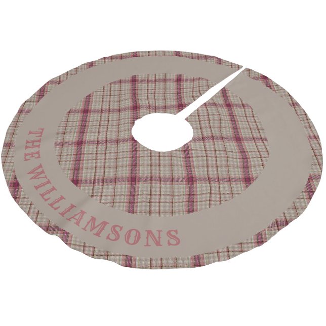 custom family name christmas tree skirt (Angled)