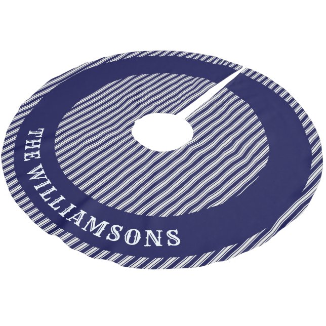 custom family name christmas tree skirt (Angled)