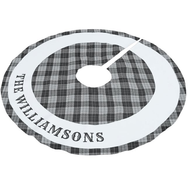 custom family name christmas tree skirt (Angled)
