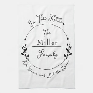 Custom Family Name Circle Design Kitchen Towel