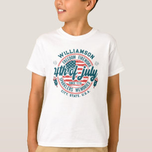 Custom Family Name City State Location 4th of July T-Shirt