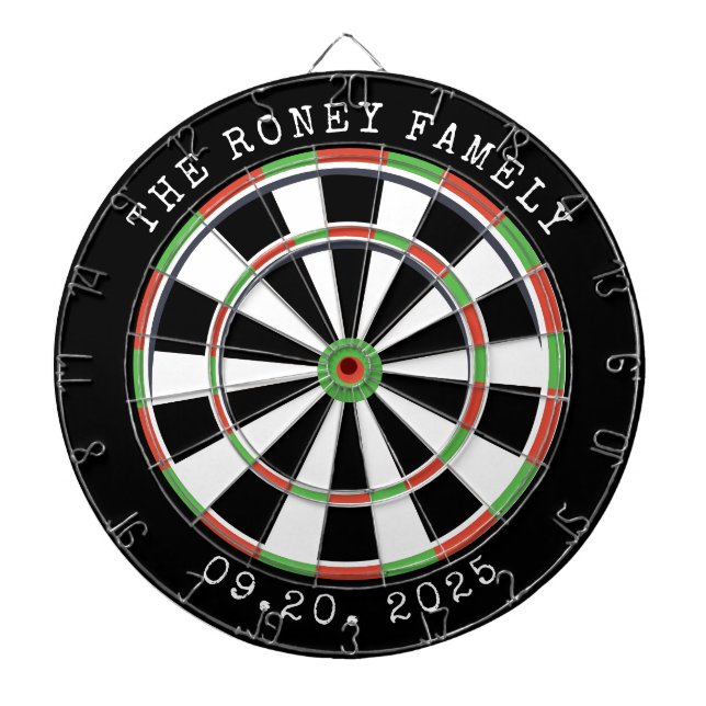 Custom Family Name colour Personalized  Dartboard (Front)