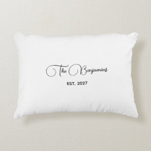 Custom Family Name Elegant Home Decor Accent Pillow