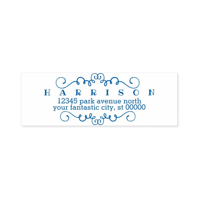 Custom Family Name Elegant Return Address Self-inking Stamp (Design)