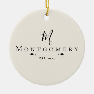 Custom Family Name & Est. Year Gift Ceramic Ornament