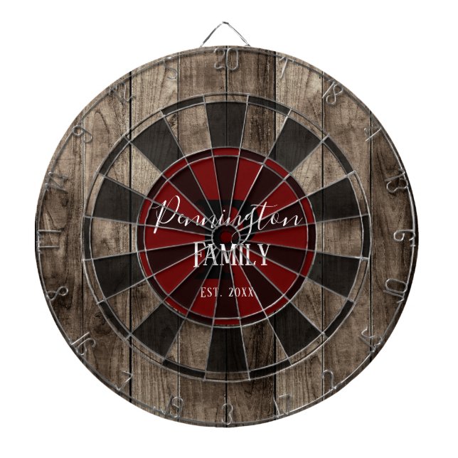 Custom Family Name Established Date Dartboard (Front)