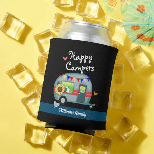 Custom Family Name Happy Campers Can Cooler