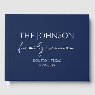  Custom Family Name Memory Blue Family Reunion  Guest Book