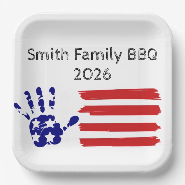 Custom Family name Paper Plate (Front)