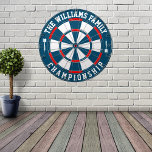 Custom Family Name Personalized Blue Red Dartboard<br><div class="desc">Add your family name,  and easily create your personalized family name dartboard. Click the PERSONALIZE button to change the text colour or board colours.</div>