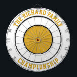 Custom Family Name Personalized Dartboard<br><div class="desc">Custom Family Name Personalized Dartboard Add a family name, and easily create your personalized family name dartboard. Click CUSTOMIZE to change the text colour or board colours. You can TRANSFER this DESIGN on other Zazzle products and adjust it to fit most of the Zazzle items. Standard Studio designs are made...</div>