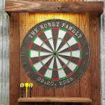 Custom Family Name Personalized Dartboards<br><div class="desc">A dartboard is a popular recreational and competitive game that provides hours of fun for players of all ages and skill levels. Typically made from sisal fibres, cork, or electronic components, dartboards are designed to withstand the impact of darts while offering precise scoring zones. Standard dartboards feature a circular design...</div>
