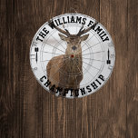 Custom Family Name Personalized Deer Photo Dartboard<br><div class="desc">Add your family name,  and easily create your personalized family name dartboard. Click the PERSONALIZE button to change the text colour.</div>