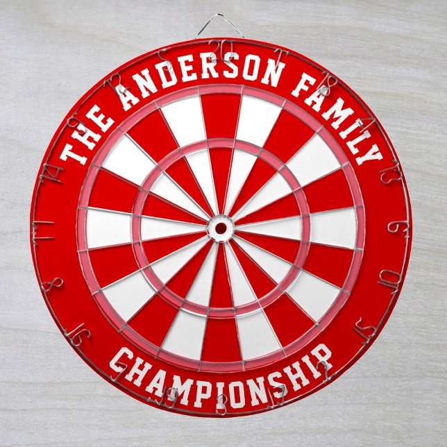 Custom Family Name Personalized Red Dartboard (Creator Uploaded)