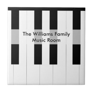 Custom Family Name Piano Keys Music Room Tile