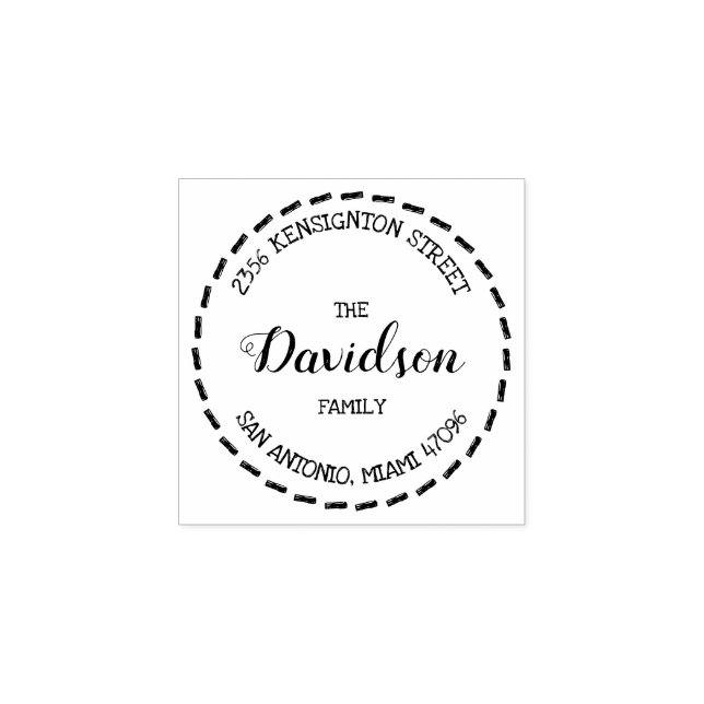 Custom Family Name Return Address Rubber Stamp (Imprint)