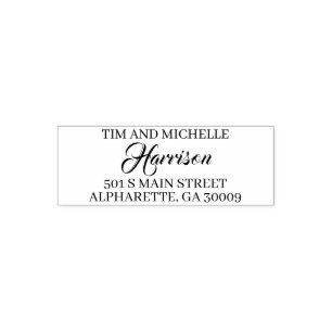 Custom Family Name Return Address Sticker,Whimsy  Self-inking Stamp