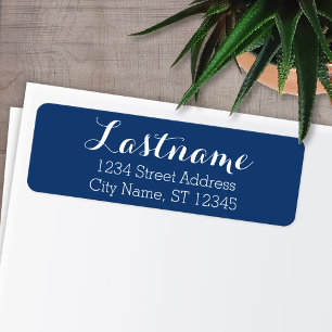 Custom Family Name Return Address Whimsy Navy Blue