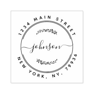 Custom Family Name Round Return Address Rubber Sta Stamp