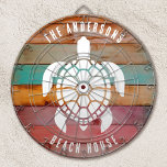Custom Family Name Rustic Beach House Dartboard<br><div class="desc">Personalize this Dartboard with your family name. Designed for you by Blackberry Boulevard.</div>