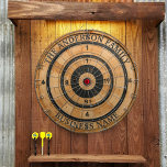 Custom Family Name Rustic Dartboard<br><div class="desc">A dartboard is a popular recreational and competitive game that provides hours of fun for players of all ages and skill levels. Typically made from sisal fibres, cork, or electronic components, dartboards are designed to withstand the impact of darts while offering precise scoring zones. Standard dartboards feature a circular design...</div>