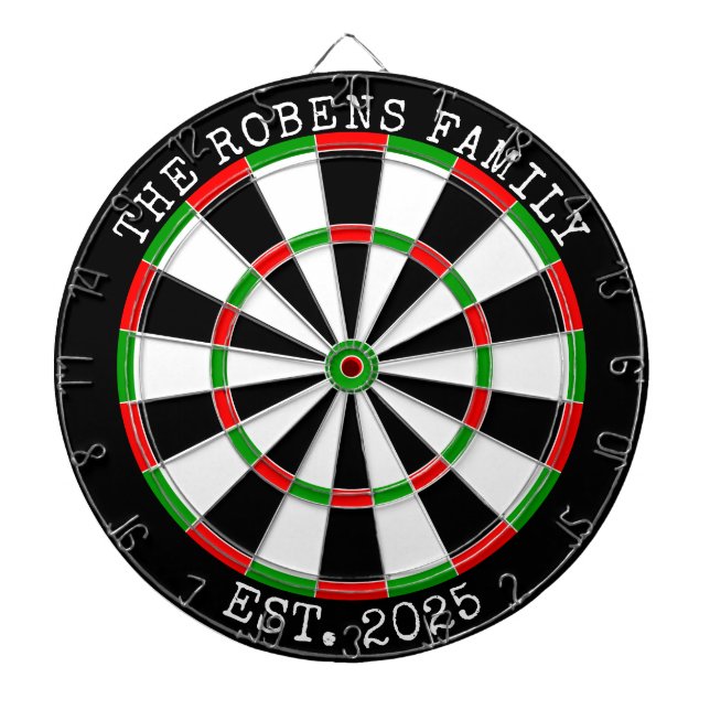Custom Family Name Rustic Dartboard (Front)