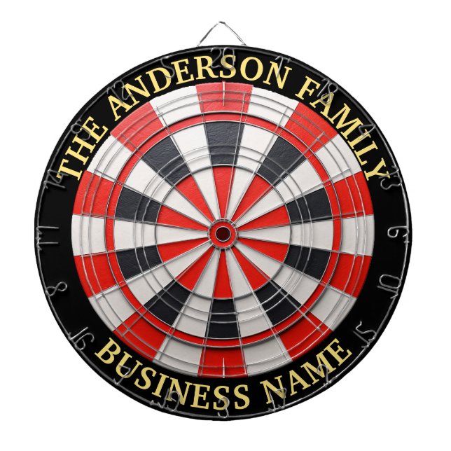 Custom Family Name Rustic  Dartboard (Front)