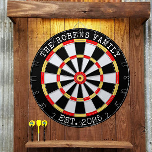 Custom Family Name Rustic multiple colors Dartboard
