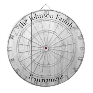 Custom Family Name Rustic Wood Look Dartboard
