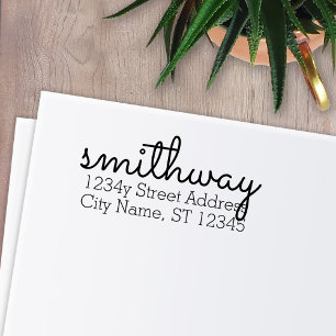 Custom Family Name Sacramento font Return Address Self-inking Stamp
