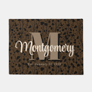 Custom Family Name Sign Newlyweds Gift Idea Moody  Doormat
