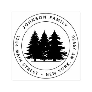 Custom Family Name Signature Round Return Address Self-inking Stamp