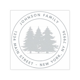 Custom Family Name Signature Round Return Address Self-inking Stamp